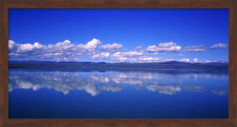 Framed Reflection of clouds in water, Olfusa, Iceland Print