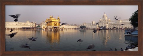 Framed Reflection of a temple in a lake, Golden Temple, Amritsar, Punjab, India Print