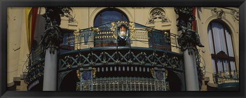 Framed Low angle view of the balcony of a government building, Municipal House, Prague, Czech Republic Print