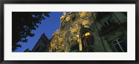 Framed Low angle view of a building, Casa Batllo, Barcelona, Catalonia, Spain Print