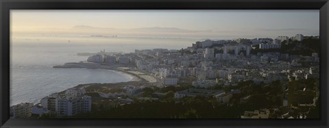 Framed Aerial view of a city, Bab El-Oued, Algiers, Algeria Print