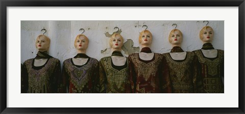 Framed Group of mannequins in a market stall, Tripoli, Libya Print