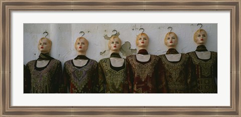 Framed Group of mannequins in a market stall, Tripoli, Libya Print