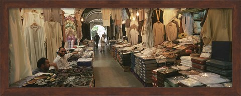 Framed Clothing stores in a market, Souk Al-Liffa, Tripoli, Libya Print