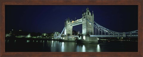 Framed Bridge across a river, Tower Bridge, Thames River, London, England Print