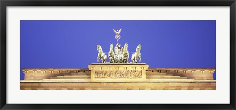 Framed Horses and Chariot statue on Brandenburg Gate, Berlin, Germany Print