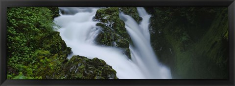 Framed High angle view of a waterfall, Sol Duc Falls, Olympic National Park, Washington State, USA Print