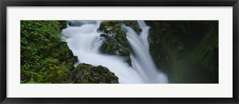 Framed High angle view of a waterfall, Sol Duc Falls, Olympic National Park, Washington State, USA Print