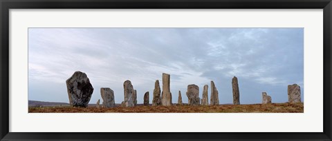 Framed Rocks on a landscape, Callanish Standing Stones, Lewis, Outer Hebrides, Scotland Print