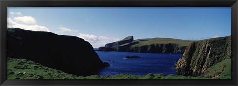 Framed High angle view of an inlet, Shetland Islands, Scotland Print