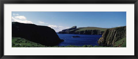 Framed High angle view of an inlet, Shetland Islands, Scotland Print