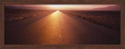 Framed Road passing through a desert, Nevada, USA Print