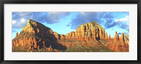 Framed Chapel on rock formations, Chapel Of The Holy Cross, Sedona, Arizona, USA Print