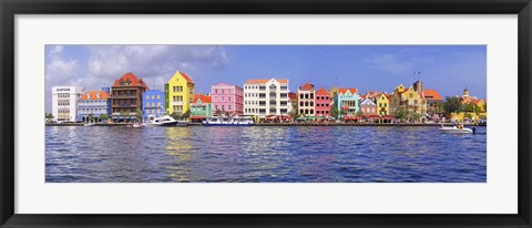 Framed Buildings at the waterfront, Willemstad, Curacao, Netherlands Antilles Print