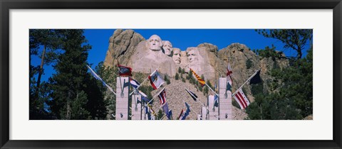 Framed Statues on a mountain, Mt Rushmore, Mt Rushmore National Memorial, South Dakota, USA Print