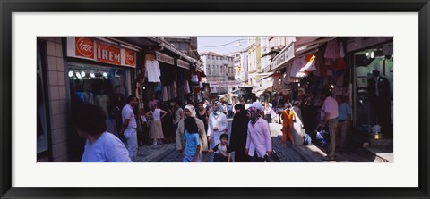 Framed Group of people in a market, Grand Bazaar, Istanbul, Turkey Print