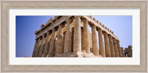 Framed Old ruins of a temple, Parthenon, Acropolis, Athens, Greece Print