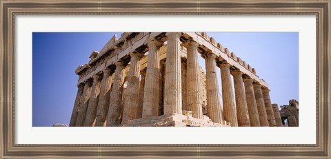 Framed Old ruins of a temple, Parthenon, Acropolis, Athens, Greece Print