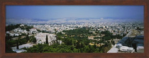 Framed High angle view of a city, Acropolis, Athens, Greece Print