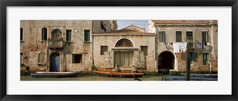 Framed Boats in a canal, Grand Canal, Rio Della Pieta, Venice, Italy Print