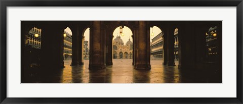 Framed Arcade of a building, St. Mark&#39;s Square, Venice, Italy (Sepia) Print