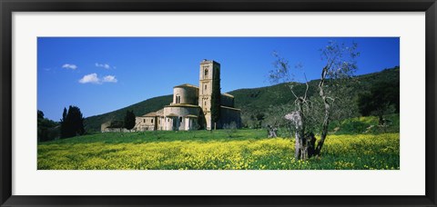 Framed San Antimo Monastery, Tuscany, Italy Print