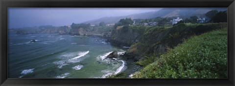 Framed High angle view of a coastline, Elk, California, USA Print