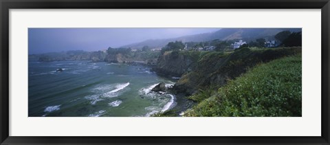 Framed High angle view of a coastline, Elk, California, USA Print