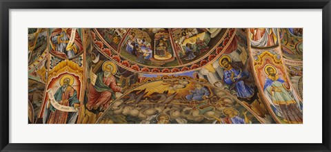 Framed Fresco on the ceiling of the Rila Monastery, Bulgaria Print