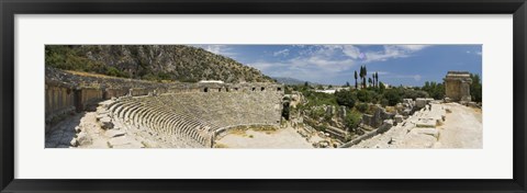 Framed High angle view of the old ruins of an amphitheater, Myra, Lycia, Antalya Provence, Turkey Print