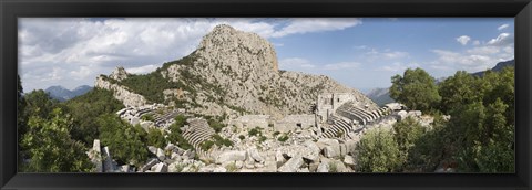 Framed Old ruins of an amphitheater, Termessos, Taurus Mountains, Antalya Province, Turkey Print