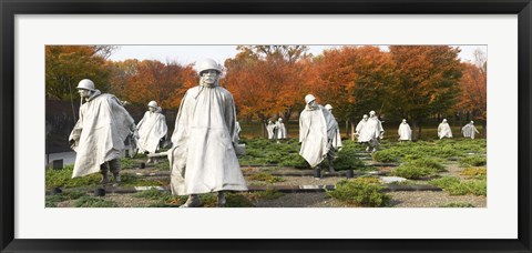 Framed Statues of army soldiers in a park, Korean War Memorial, Washington DC, USA Print