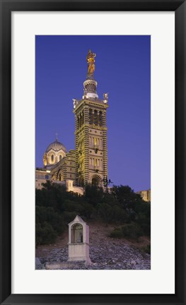 Framed Low angle view of a tower of a church, Notre Dame De La Garde, Marseille, France Print