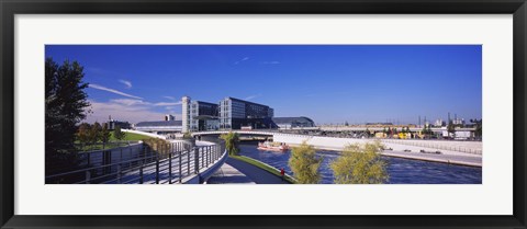 Framed Footpath along a river, Spree River, Central Station, Berlin, Germany Print