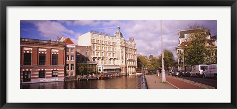 Framed Buildings along a water channel, Amsterdam, Netherlands Print