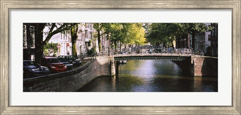 Framed Bridge across a channel, Amsterdam, Netherlands Print