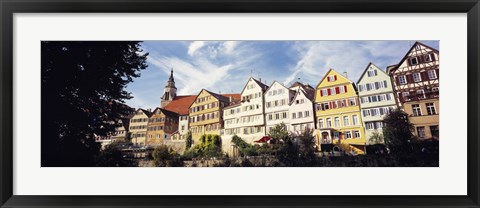 Framed Low angle view of row houses in a town, Tuebingen, Baden-Wurttembery, Germany Print