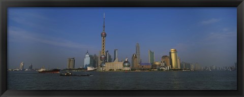 Framed Buildings at the waterfront, Oriental Pearl Tower, Huangpu River, Pudong, Shanghai, China Print