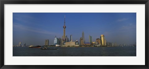 Framed Buildings at the waterfront, Oriental Pearl Tower, Huangpu River, Pudong, Shanghai, China Print