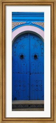 Framed Closed door of a house, Medina, Sousse, Tunisia Print