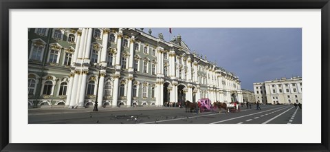 Framed Museum along a road, State Hermitage Museum, Winter Palace, Palace Square, St. Petersburg, Russia Print