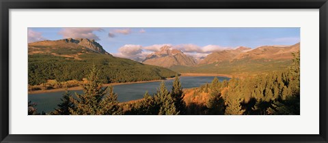 Framed High angle view of a river passing through a field, US Glacier National Park, Montana, USA Print