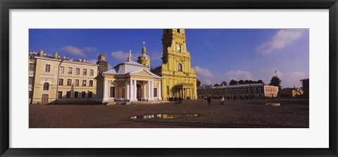 Framed Facade of a cathedral, Peter and Paul Cathedral, Peter and Paul Fortress, St. Petersburg, Russia Print