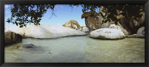 Framed Rocks in water, The Baths, Virgin Gorda, British Virgin Islands Print