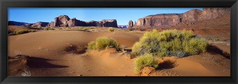 Framed Wide angle view of Monument Valley Tribal Park, Utah, USA Print