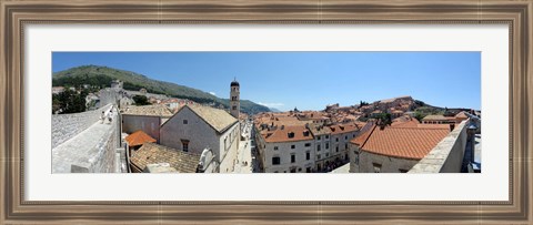 Framed High angle view of buildings, Minceta Tower, Dubrovnik, Croatia Print