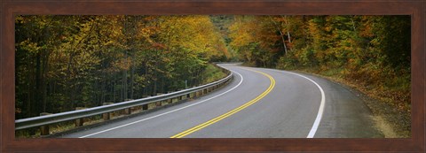 Framed Road passing through a forest, Winding Road, New Hampshire, USA Print