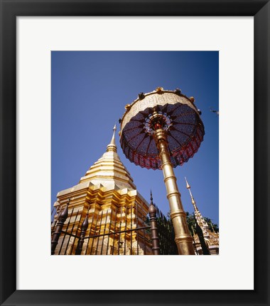 Framed Golden Chedi, Wat Phrathat Doi Suthep, Chiang Mai Province, Thailand Print