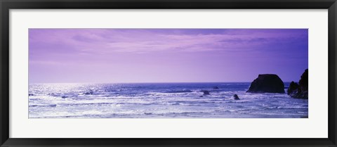 Framed Rocks in the ocean, Pacific Ocean, Mendocino County, California, USA Print