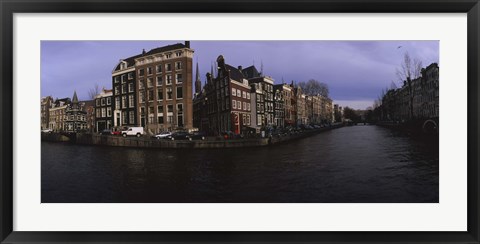 Framed Buildings along a canal, Amsterdam, Netherlands Print